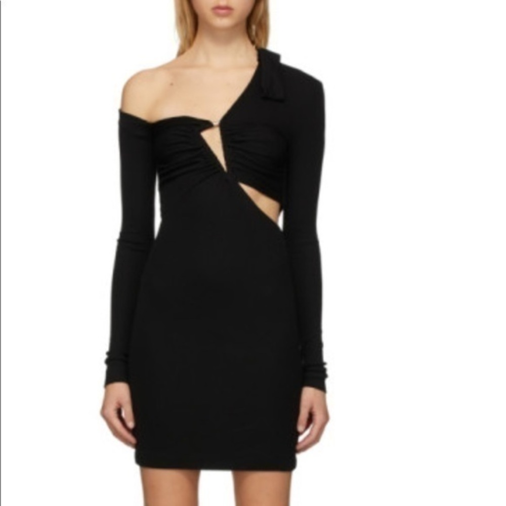 BEN TAVERNITI  Black Triangle Turtleneck Dress
